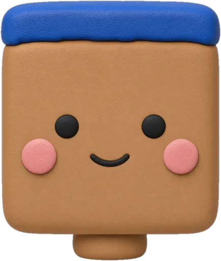 Clay illustration of a square face shape: wide angular jaw, straight sides