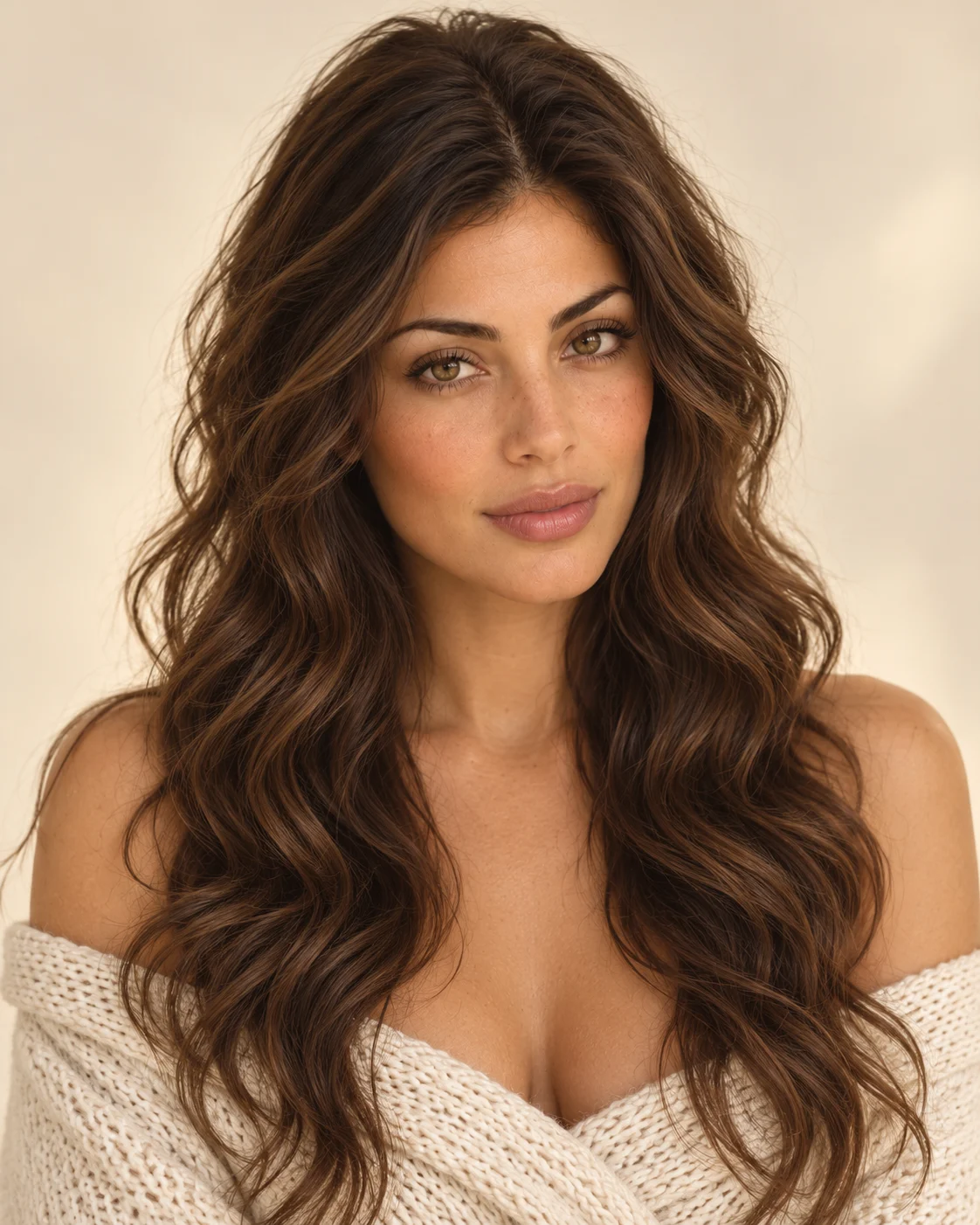 AI-generated long layers hairstyle