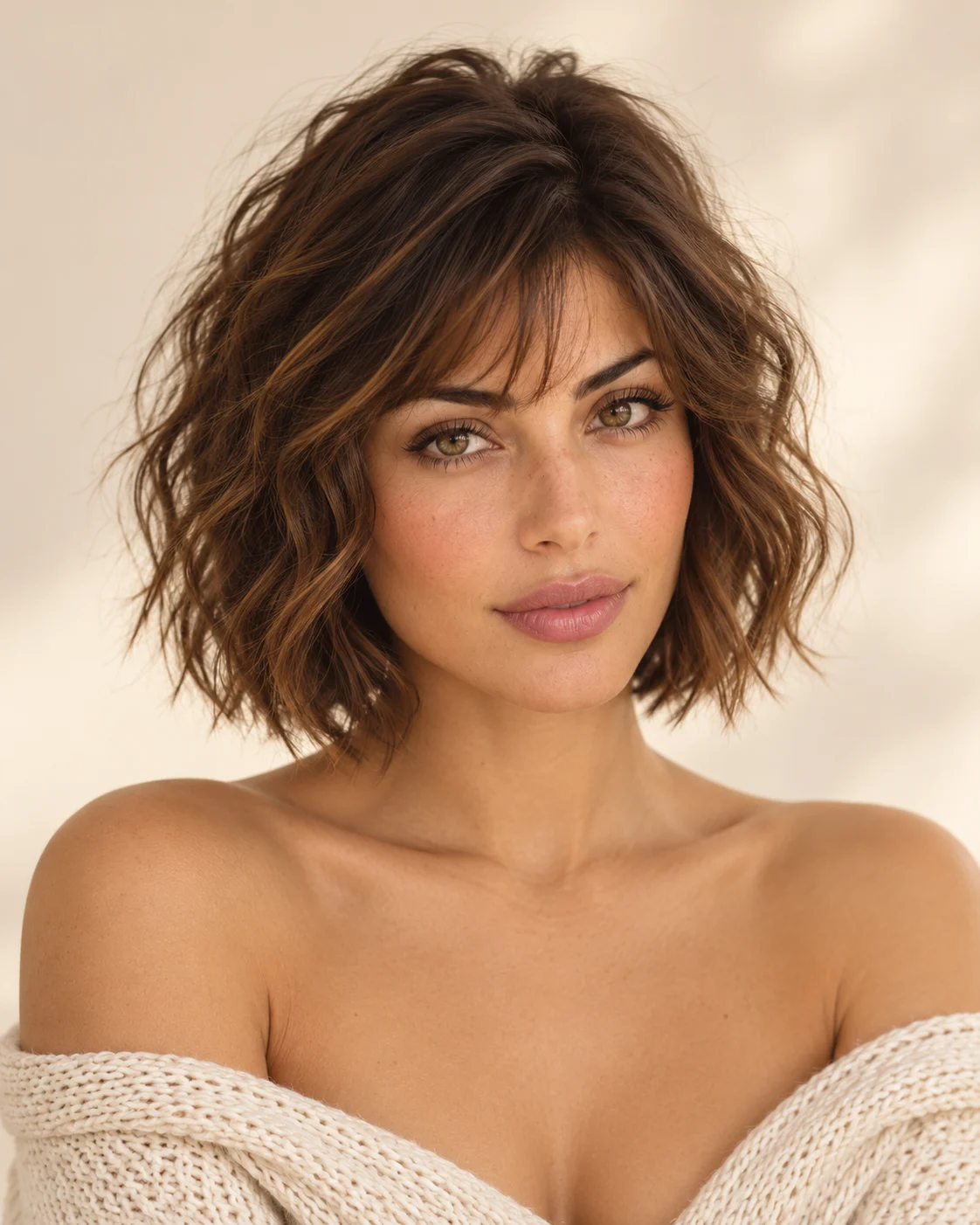 AI-generated textured bob hairstyle